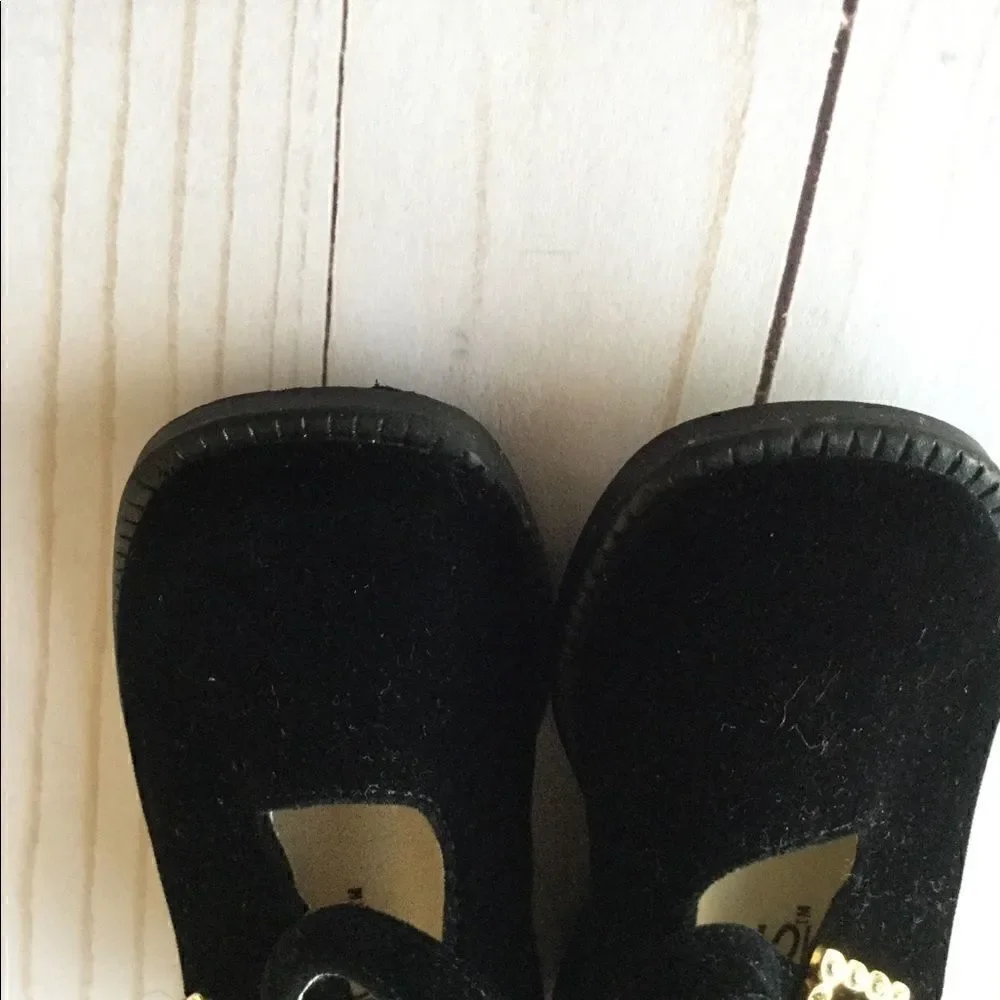 Vintage suede block heels diamond buckle